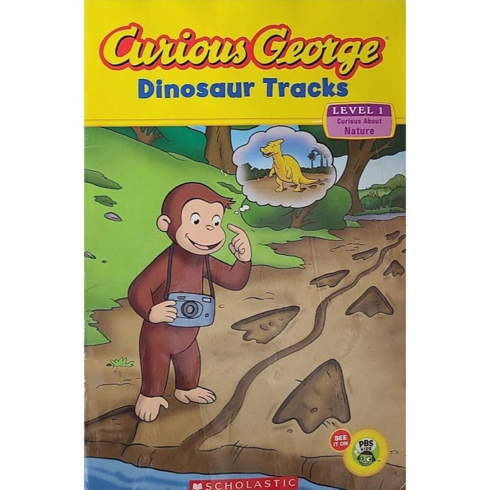 Curious George Dinosaur Tracks 2014 First Scholastic Printing Kids Book Level 1